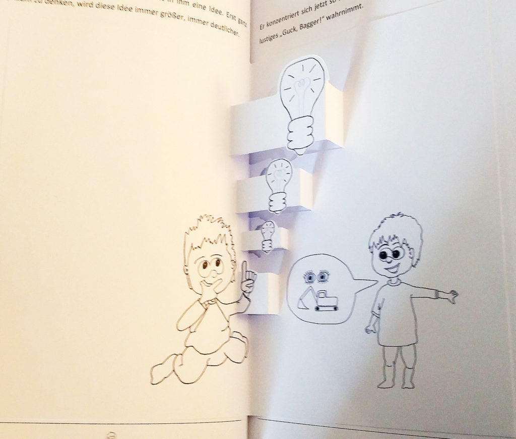 Auszug aus der Pop-up-Version des Bilderbuchs Finn der Erfinder