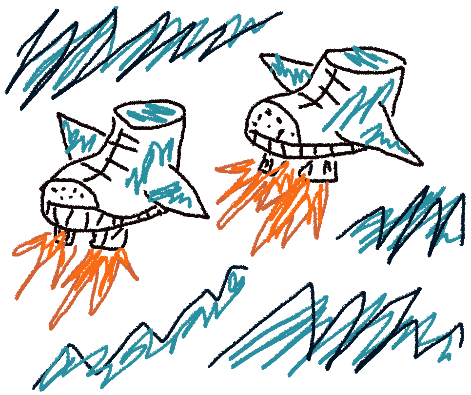 Erfindungsideen fliegende Schuhe mit Düsenantrieb